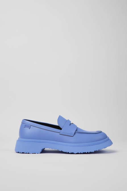 Camper Walden Blue Leather Loafers For Men New Arrivals