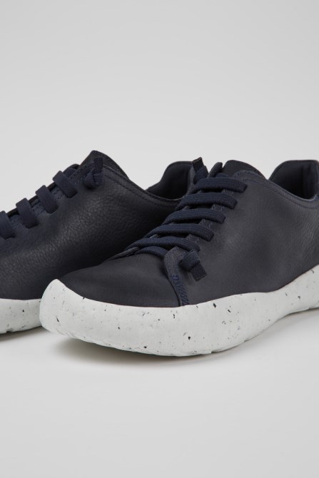 Camper Design Peu Stadium Blue Leather Sneakers For Men