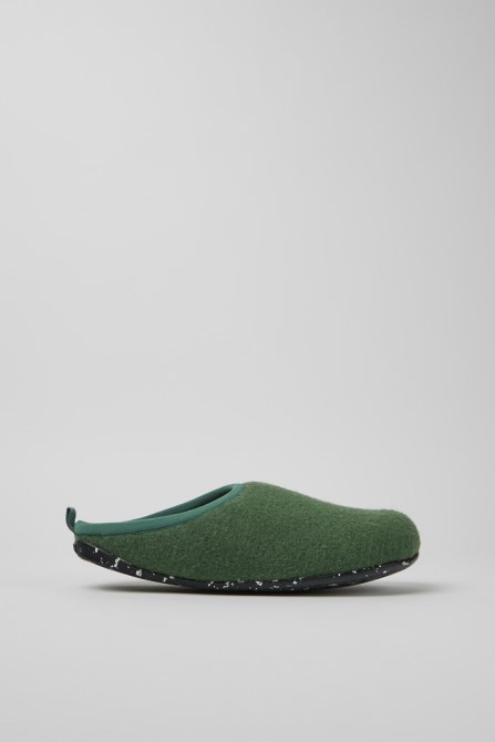 Wabi Green Wool Slippers For Men Camper New Arrivals