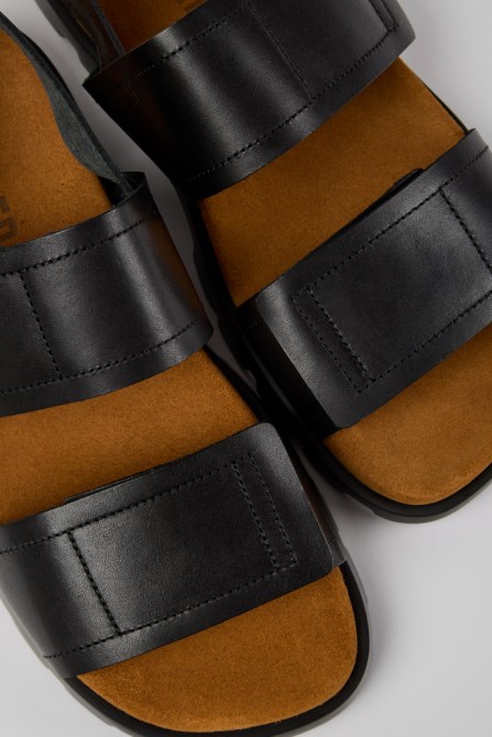 Brutus Sandal Black Leather Sandals For Men Exclusive Camper