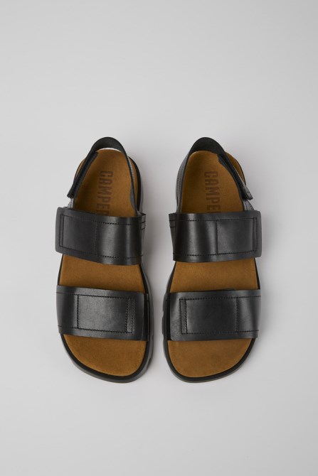 Brutus Sandal Black Leather Sandals For Men Exclusive Camper