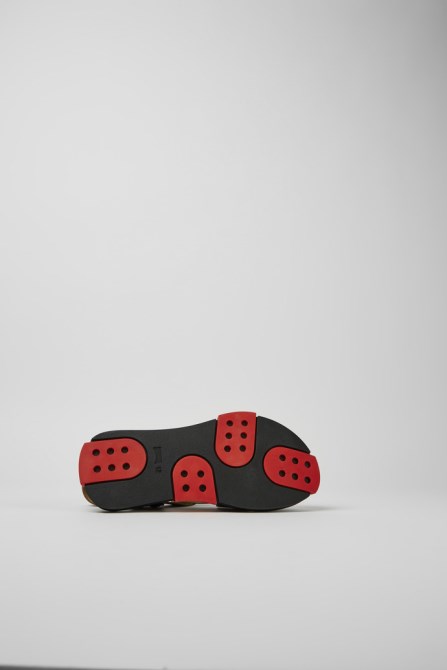Design Set Black Leather Sandals For Men Camper