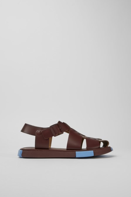 Camper Design Set Burgundy Leather Sandals For Men