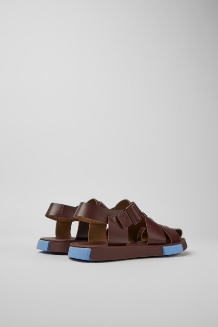 Camper Design Set Burgundy Leather Sandals For Men